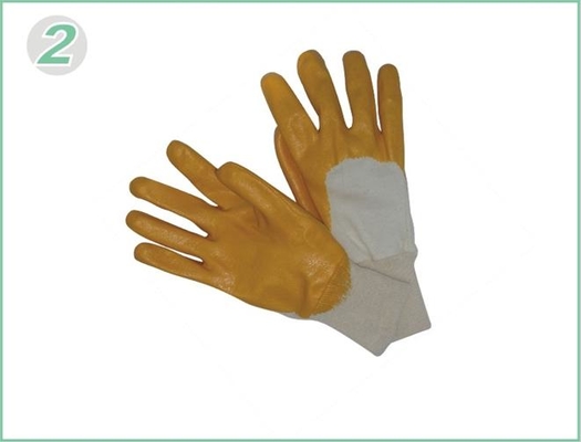 Gebreide manchet gele nitril Coating beschermende Hand handschoenen met Open terug