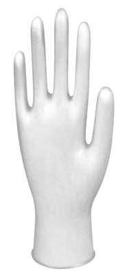 De handschoenen van het latexexamen poederen de vrije handschoenen van het hand chemische schoonmakende werk